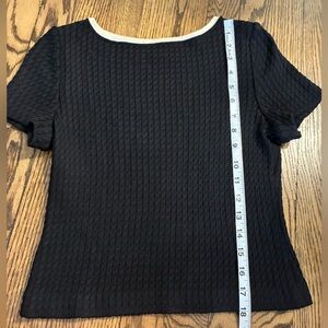 ST JOHN Collection by Marie Gray black knit top size 0 vintage